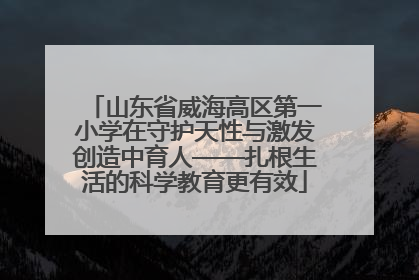 山东省威海高区第一小学在守护天性与激发创造中育人——扎根生活的科学教育更有效