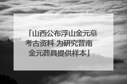 山西公布浮山金元墓考古资料 为研究晋南金元葬具提供样本