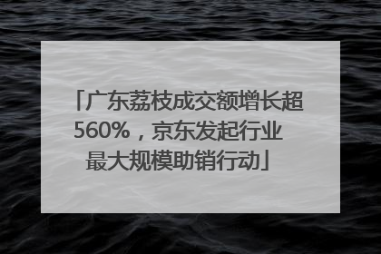 广东荔枝成交额增长超560%，京东发起行业最大规模助销行动