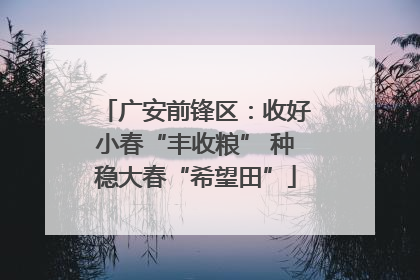 广安前锋区：收好小春“丰收粮” 种稳大春“希望田”