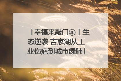 幸福来敲门④丨生态逆袭 吉家湖从工业伤疤到城市绿肺