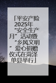 平安产险2025年“安全生产月”活动暨“乡风文明”爱心捐赠仪式在菏泽单县举行