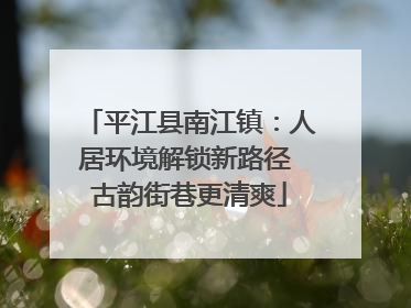 平江县南江镇：人居环境解锁新路径 古韵街巷更清爽