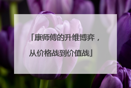 康师傅的升维博弈，从价格战到价值战