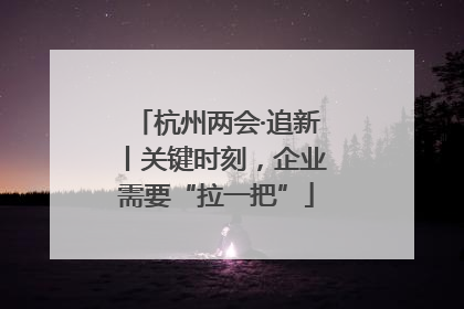 杭州两会·追新丨关键时刻，企业需要“拉一把”