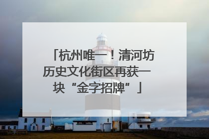 杭州唯一！清河坊历史文化街区再获一块“金字招牌”