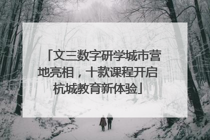 文三数字研学城市营地亮相，十款课程开启杭城教育新体验