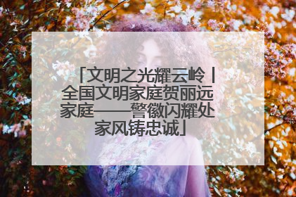 文明之光耀云岭丨全国文明家庭贺丽远家庭——警徽闪耀处 家风铸忠诚