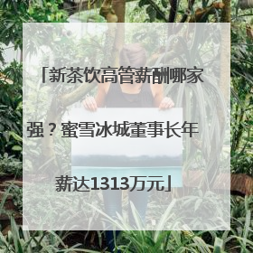 新茶饮高管薪酬哪家强？蜜雪冰城董事长年薪达1313万元