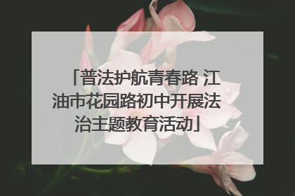 普法护航青春路 江油市花园路初中开展法治主题教育活动
