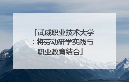 武威职业技术大学：将劳动研学实践与职业教育结合