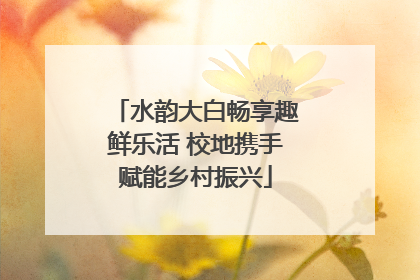 水韵大白畅享趣鲜乐活 校地携手赋能乡村振兴