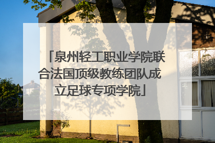 泉州轻工职业学院联合法国顶级教练团队成立足球专项学院