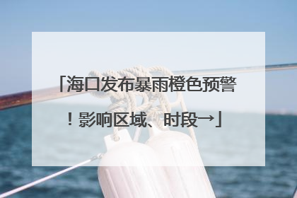 海口发布暴雨橙色预警！影响区域、时段→