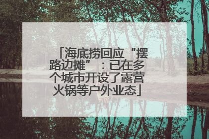 海底捞回应“摆路边摊”：已在多个城市开设了露营火锅等户外业态