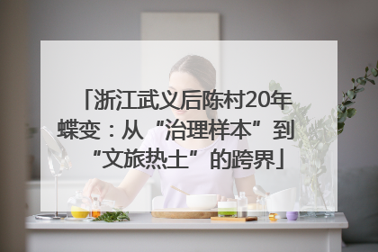 浙江武义后陈村20年蝶变：从“治理样本”到“文旅热土”的跨界