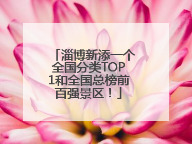 淄博新添一个全国分类TOP1和全国总榜前百强景区！