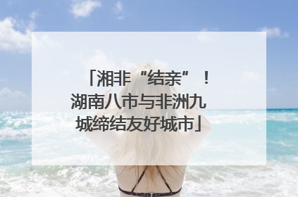 湘非“结亲”！湖南八市与非洲九城缔结友好城市