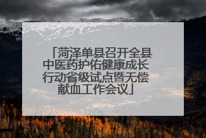菏泽单县召开全县中医药护佑健康成长行动省级试点暨无偿献血工作会议