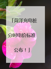 菏泽充电桩分时电价标准公布！