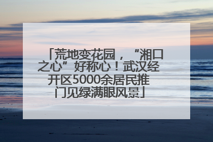 荒地变花园，“湘口之心”好称心！武汉经开区5000余居民推门见绿满眼风景