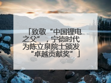 致敬“中国锂电之父”，宁德时代为陈立泉院士颁发“卓越贡献奖”
