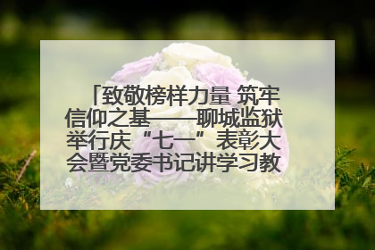致敬榜样力量 筑牢信仰之基——聊城监狱举行庆“七一”表彰大会暨党委书记讲学习教育专题党课