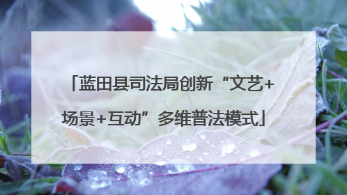 蓝田县司法局创新“文艺+场景+互动”多维普法模式