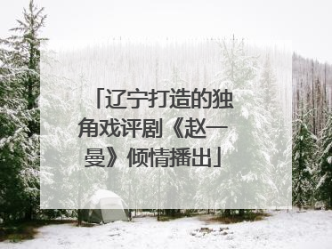 辽宁打造的独角戏评剧《赵一曼》倾情播出