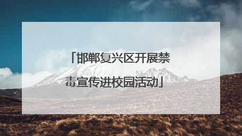 邯郸复兴区开展禁毒宣传进校园活动