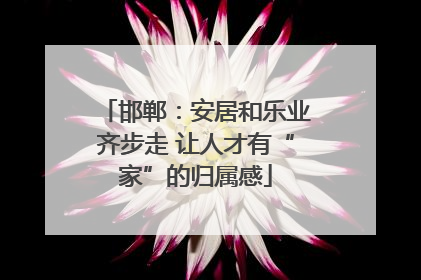 邯郸：安居和乐业齐步走 让人才有“家”的归属感