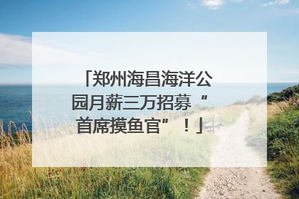 郑州海昌海洋公园月薪三万招募“首席摸鱼官”！