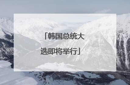 韩国总统大选即将举行