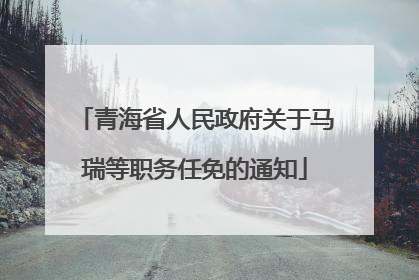 青海省人民政府关于马瑞等职务任免的通知