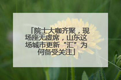 院士大咖齐聚，现场座无虚席，山东这场城市更新“汇”为何备受关注