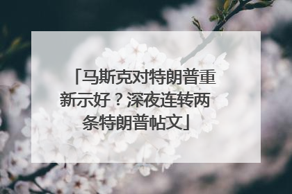 马斯克对特朗普重新示好？深夜连转两条特朗普帖文