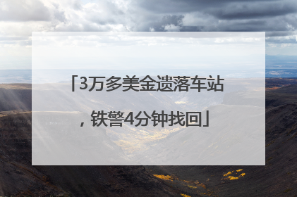 3万多美金遗落车站，铁警4分钟找回
