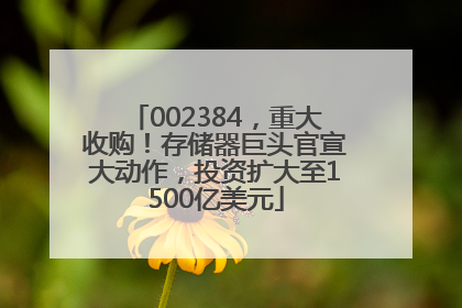 002384，重大收购！存储器巨头官宣大动作，投资扩大至1500亿美元