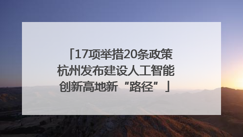 17项举措20条政策 杭州发布建设人工智能创新高地新“路径”