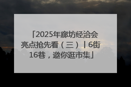2025年廊坊经洽会亮点抢先看（三）丨6街16巷，邀你逛市集