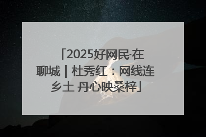 2025好网民·在聊城｜杜秀红：网线连乡土 丹心映桑梓