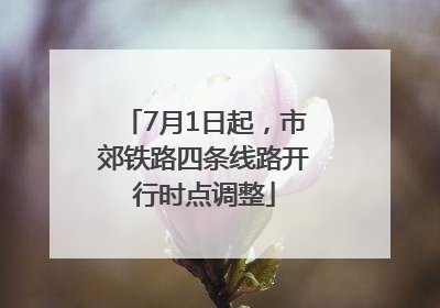 7月1日起，市郊铁路四条线路开行时点调整